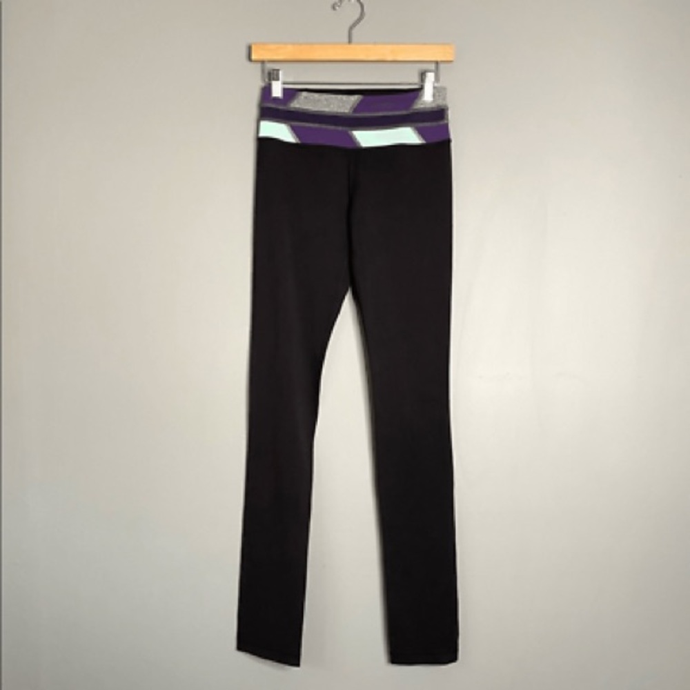 Black Leggings with Colorful Waistband